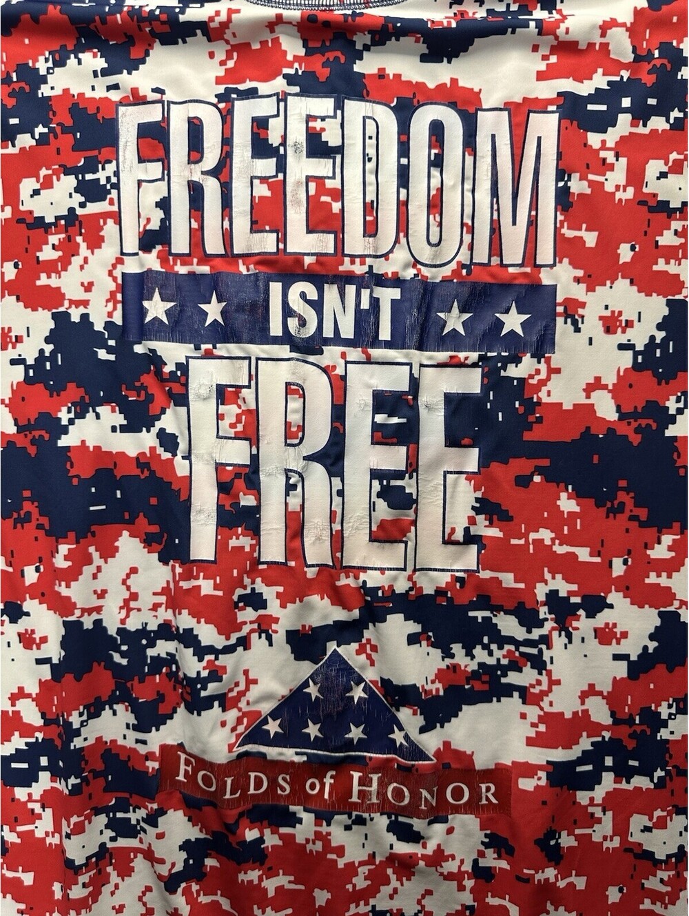 Patriotic Digital Camo Quarter Zip Performance Shirt Freedom Isn’t Free XL